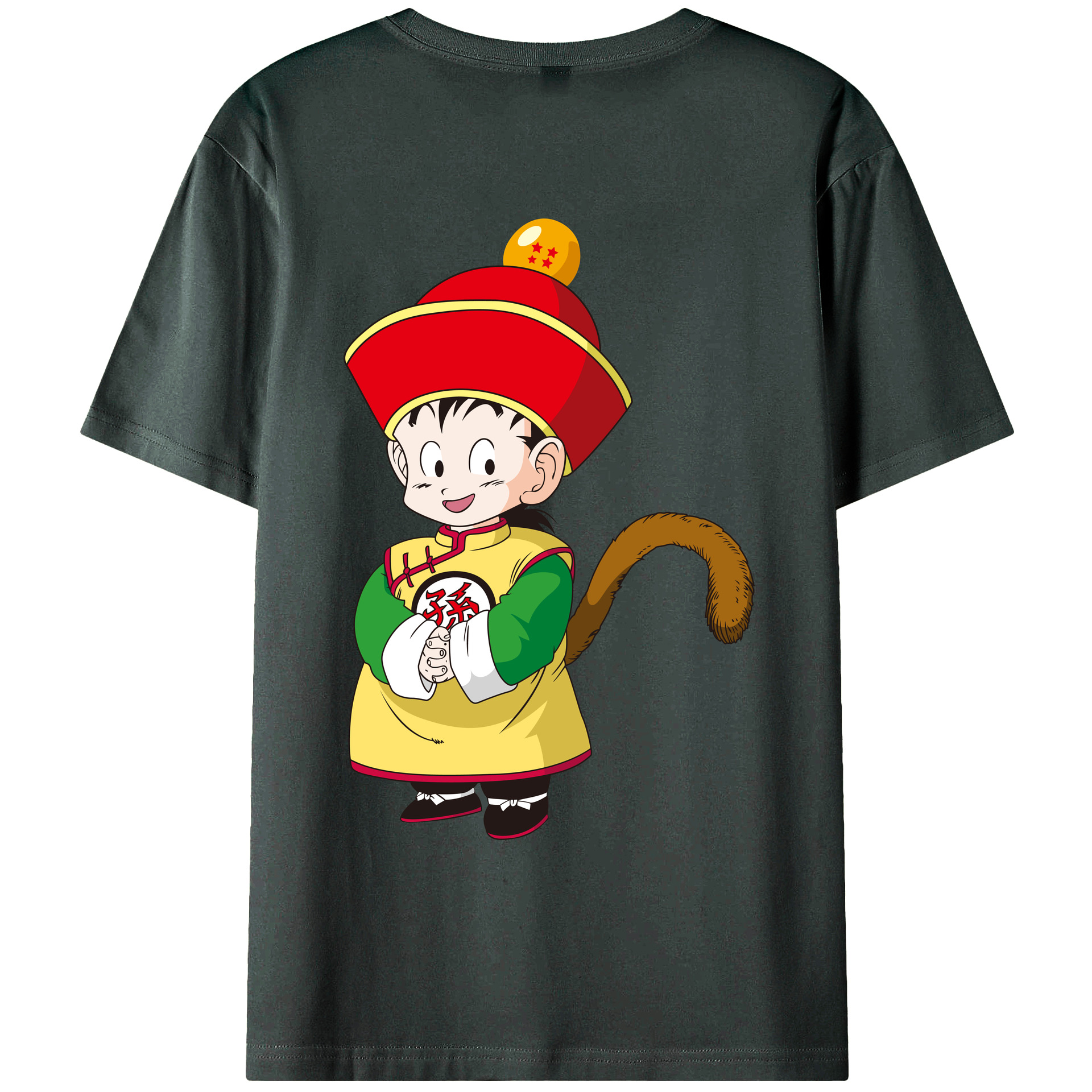 （画像用） ドラゴンボール 孫悟空（そん ごくう）Son Goku カカロット DRAGON BALL Kakarotto 綿100％ メンズ半袖Tシャツ（バックプリント） 通気性